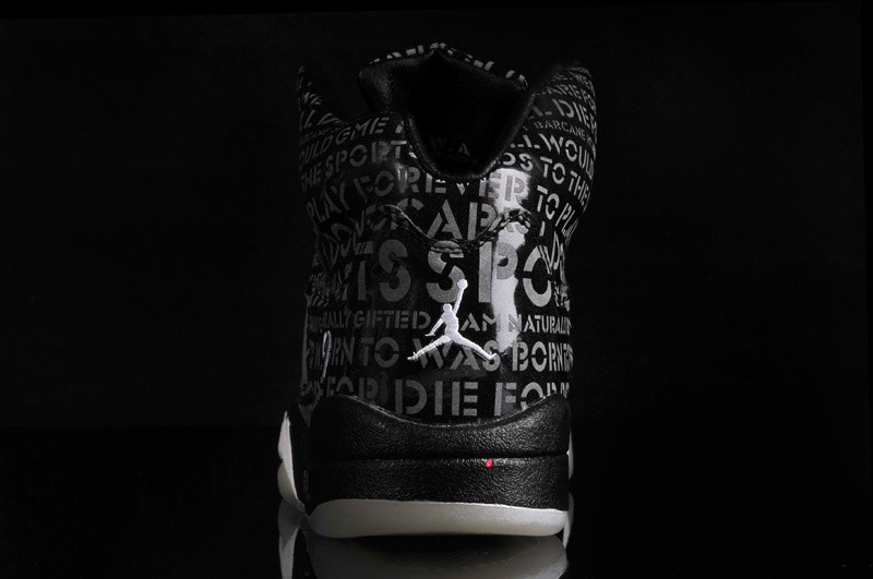 Air Jordan 5 Mens Shoes Black/White Online